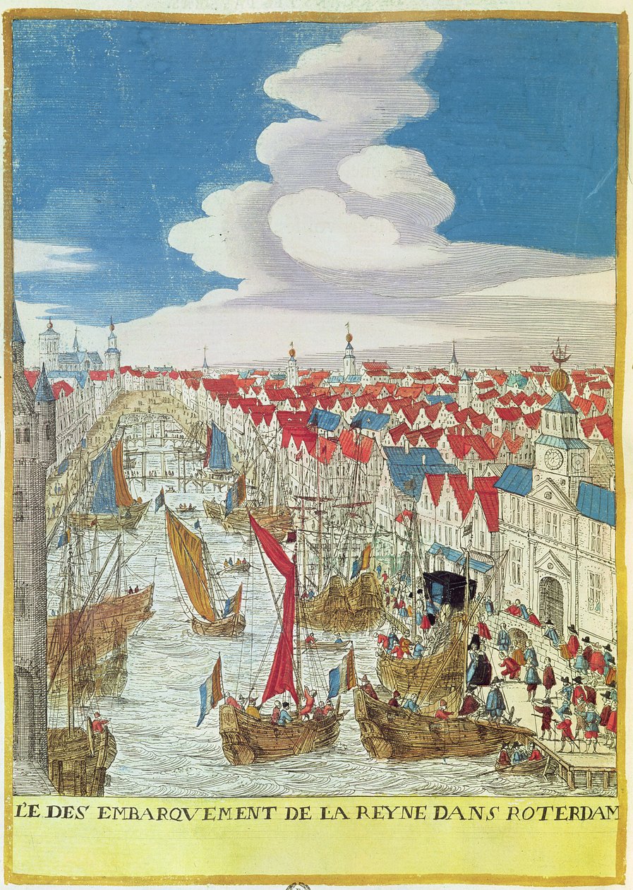 Marie de Medici (1573-1642) Laskeutuminen Rotterdamiin, 1639 tekijältä French School
