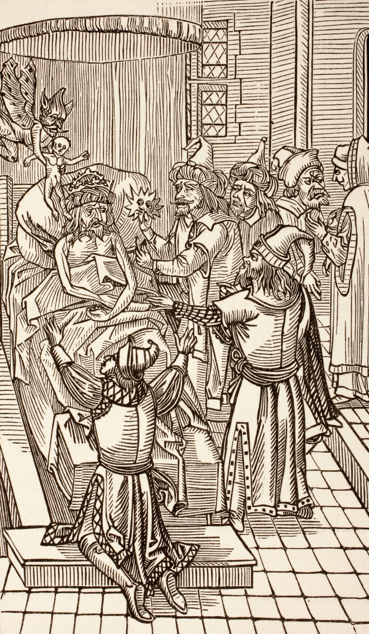 Mehmed II, Ottomaanien valtakunnan sulttaani, kuolinvuoteella, Paul Lacroixin teoksesta Military and Religious Life in the Middle Ages, Lontoo n. 1880 tekijältä French School
