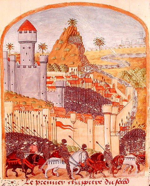 Ms 1335 fol.22 Celaenaen linnan antautuminen vuonna 333 eKr., Vie dAlexandre le Grandista tekijältä French School