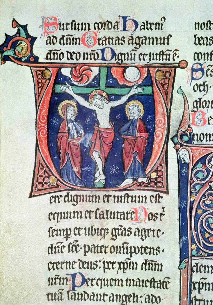 Ms 228 fol.89v Ristiinnaulitseminen, Missal de la Consecration de l’Abbatiale de Vauclair, 1257 tekijältä French School