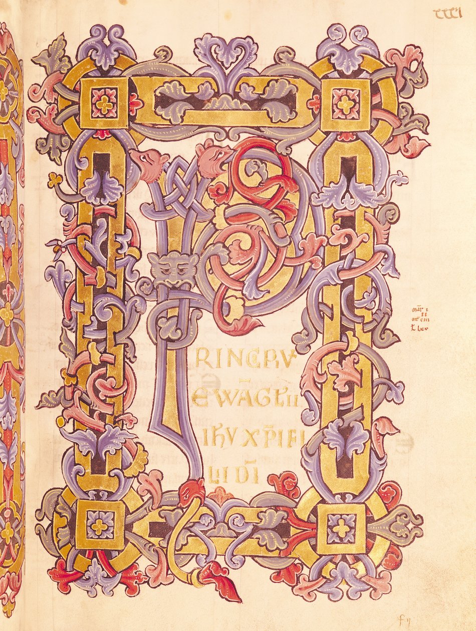 Ms 479 fol.32 Alkukirjain "P" teoksesta "Les Evangiles de l