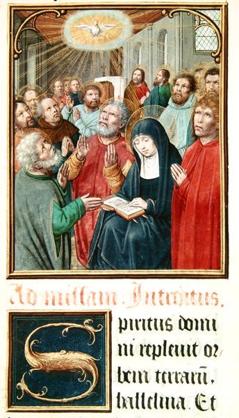 Ms 60 fol.37r helluntai, Saint-Omerin prevostin Odoart de Bersacquesin kokoelmasta tekijältä French School