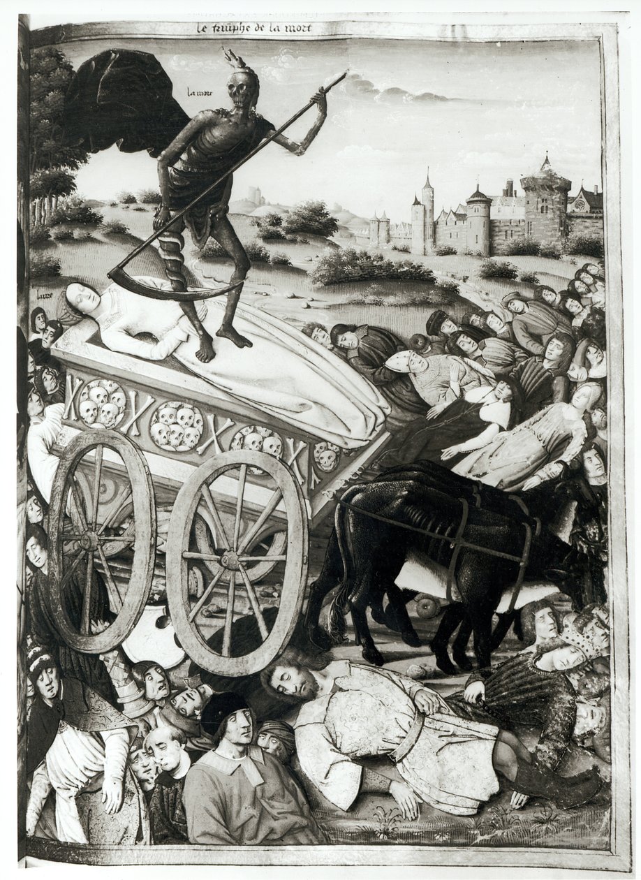 Ms.Fr.594 fol.135 The Triumph of Death Petrarchin (1304-74) Les Triomphesista 1503 tekijältä French School
