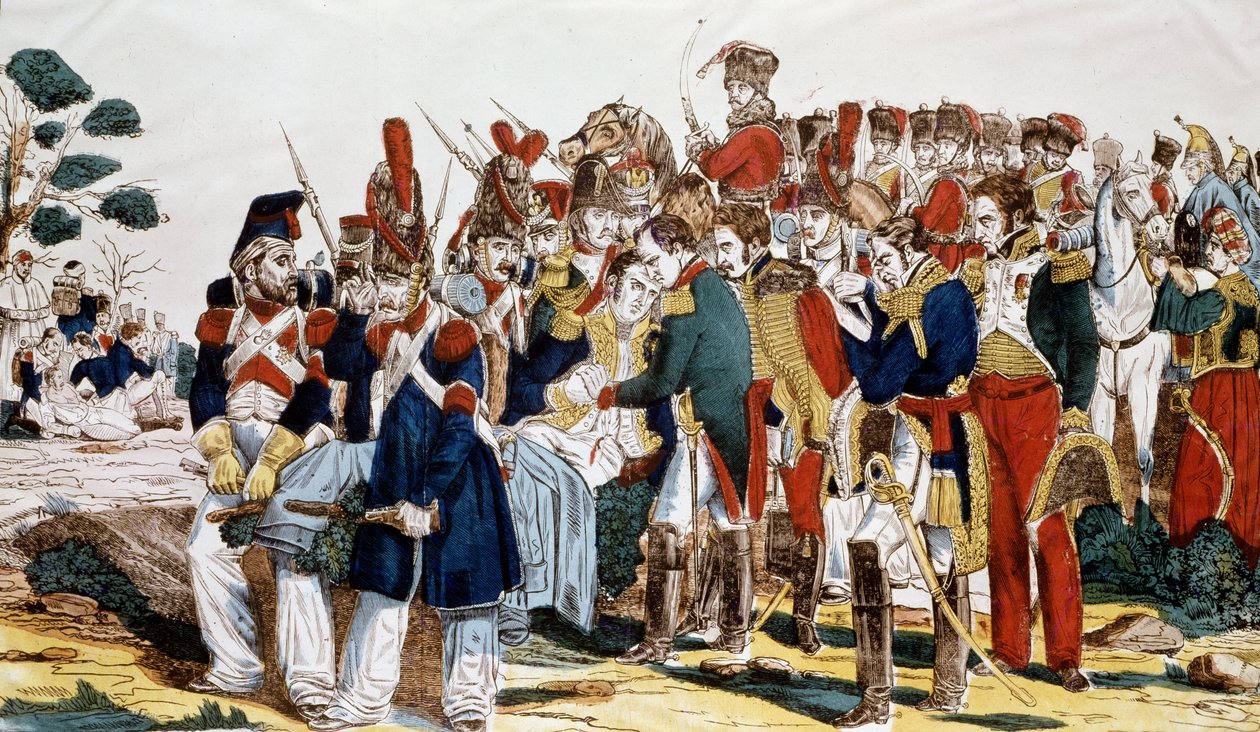 Napoleon I (1769-1821) Esslingissä Montebellon herttuan Jean Lannesin (1769-1809) kuollessa 22. toukokuuta 1809 tekijältä French School