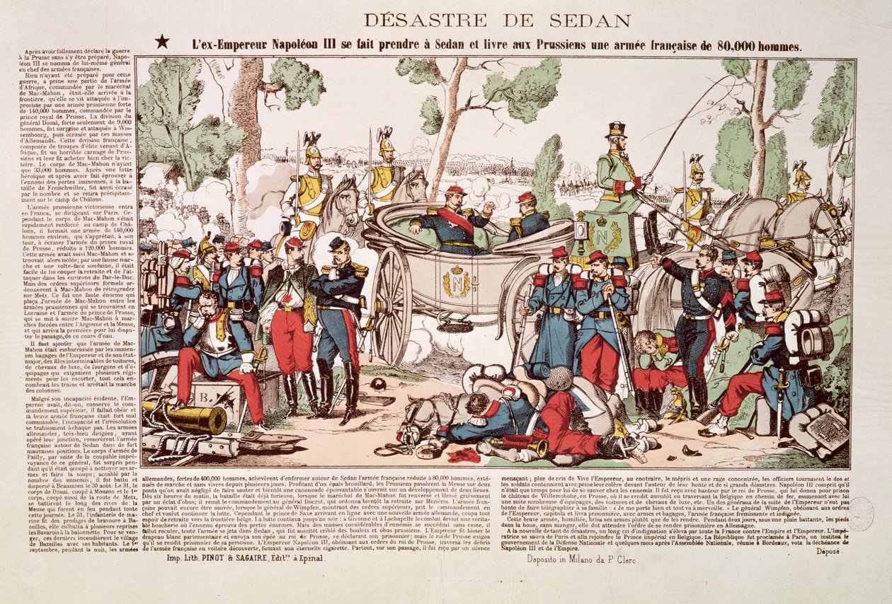 Napoleon III (1808-73) saapuu Sedaniin ja luovuttaa 80 000 ranskalaista sotilasta Preussin armeijalle 1.9.1870 tekijältä French School