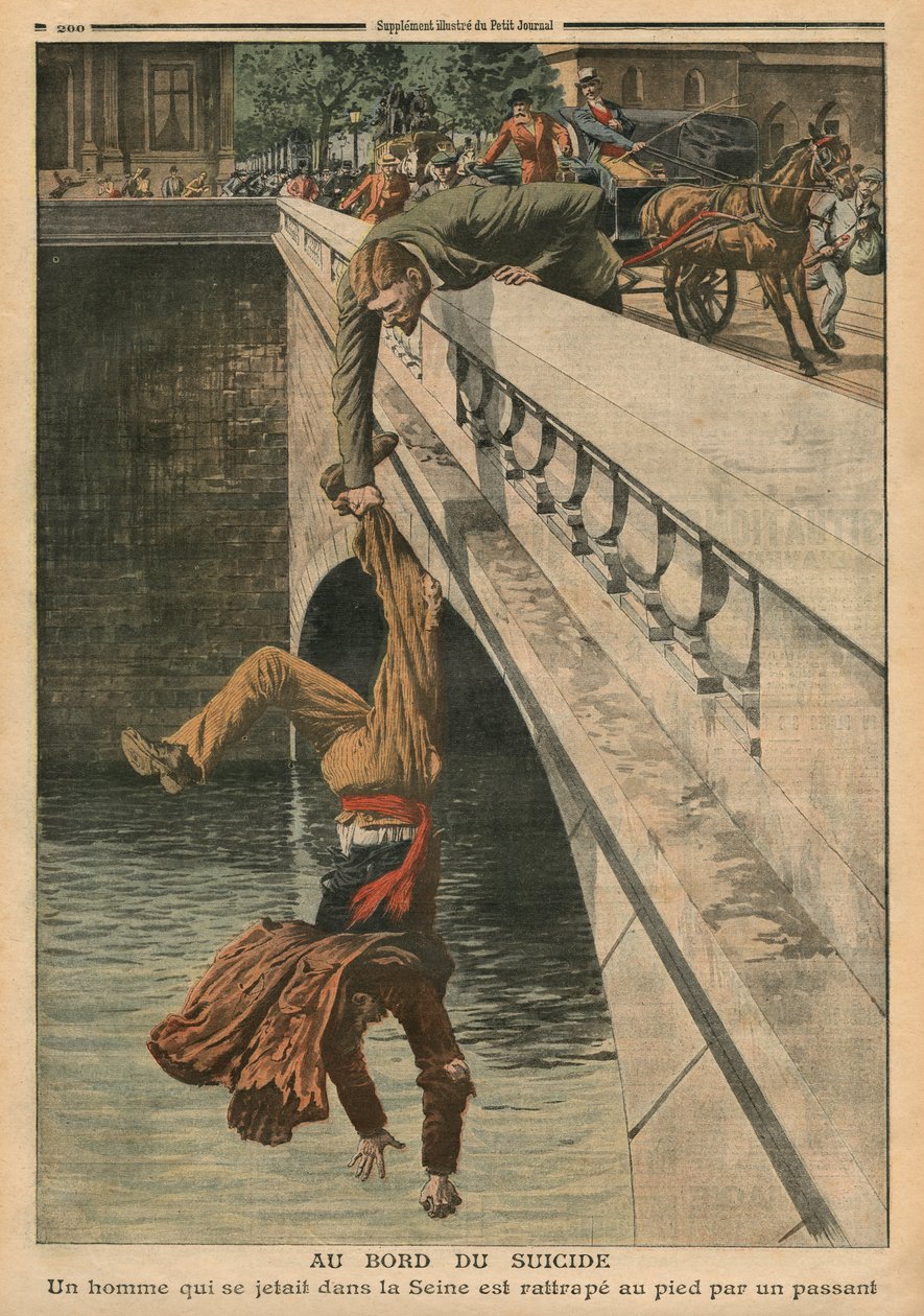 Itsemurhan partaalla, kuva Le Petit Journalista, liitekuva, 19. kesäkuuta 1910 tekijältä French School