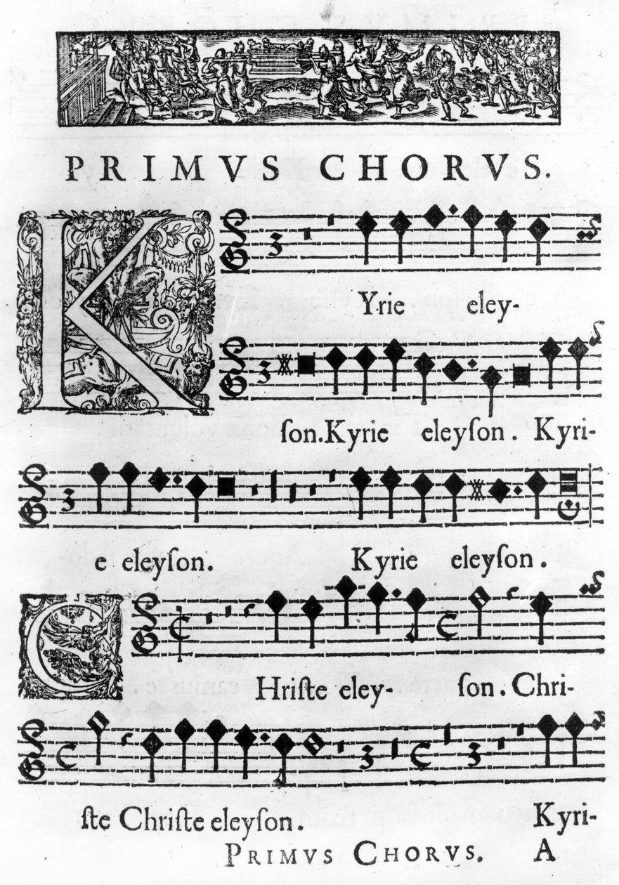 Pierre Ballardin Pariisissa vuonna 1638 painaman Nicolas Formen messun kaksoiskuorolle avaussivu tekijältä French School