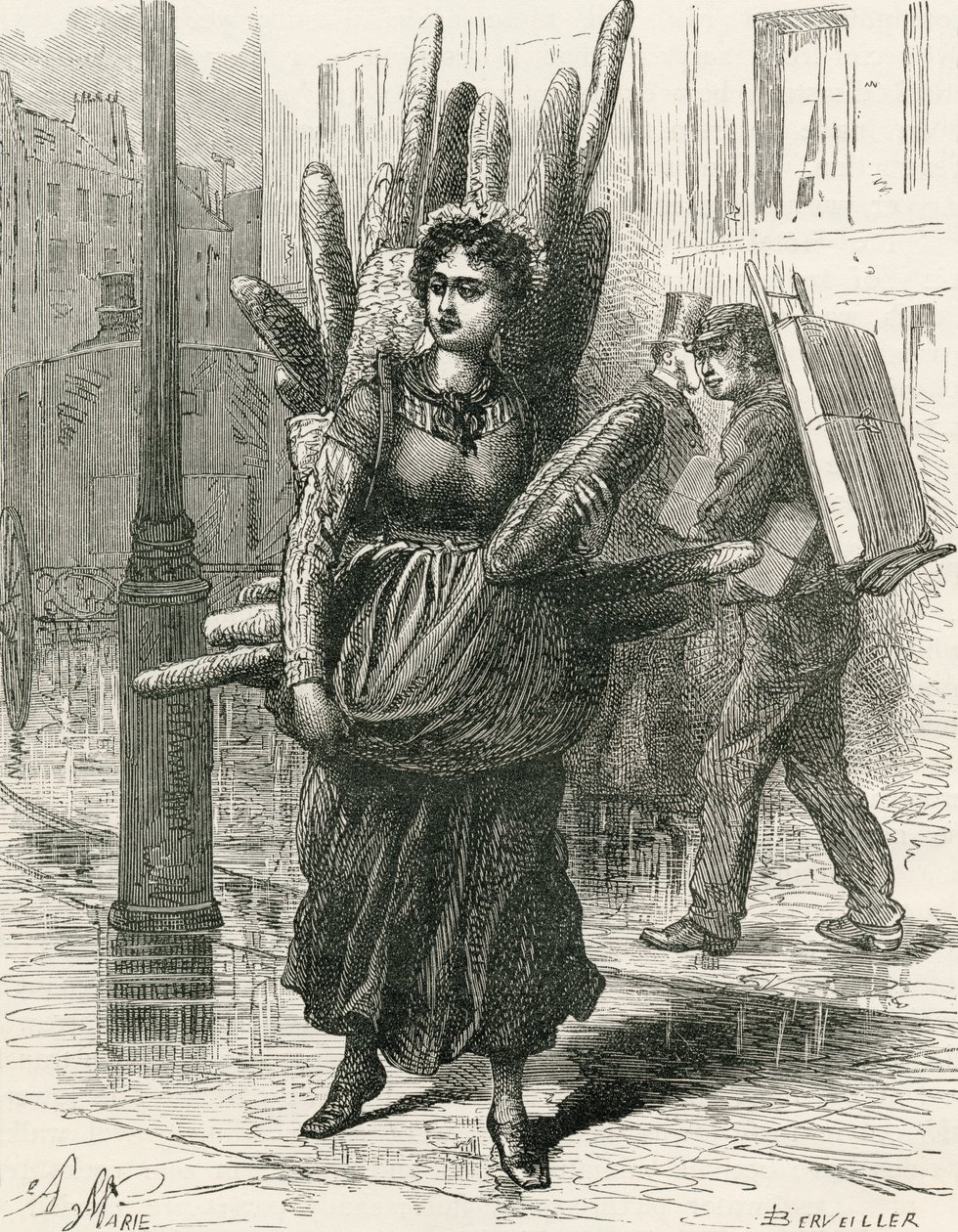 Paris-leipäkanto, pastori Samuel G. Greenin "French Pictures" -julkaisusta, julkaistu 1878 tekijältä French School