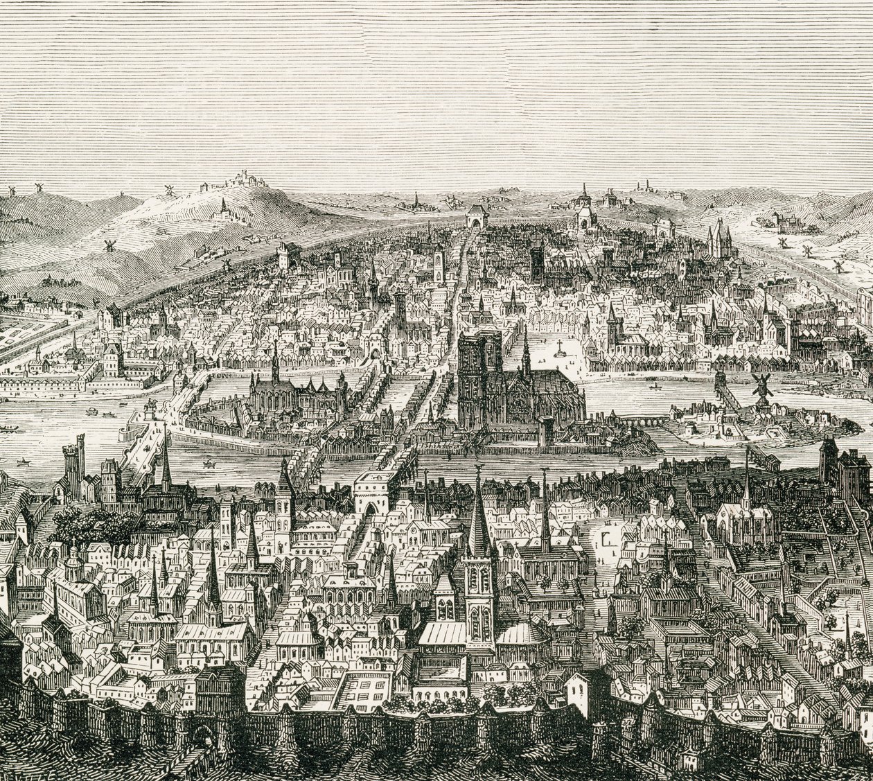 Paris n. 1610, 1800-luvun kopio 1600-luvun käsikirjoituksesta, pastori Samuel G. Greenin "French Pictures" -julkaisusta, julkaistu 1878 tekijältä French School