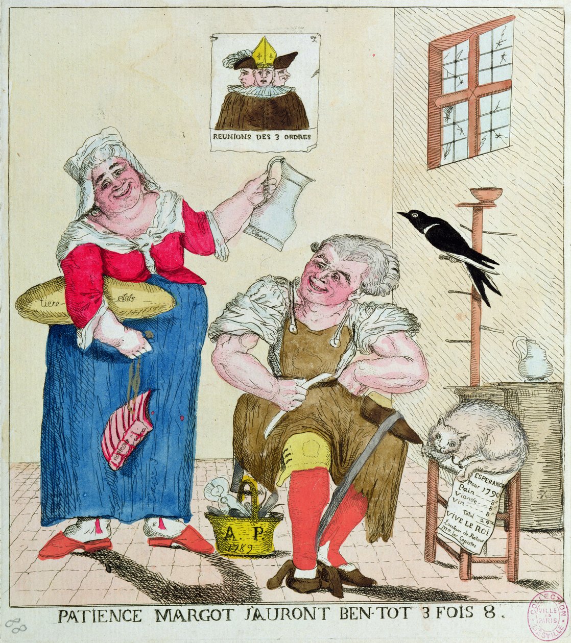 Kärsivällisyys Margot, se on pian kolminkertainen, 1789 tekijältä French School