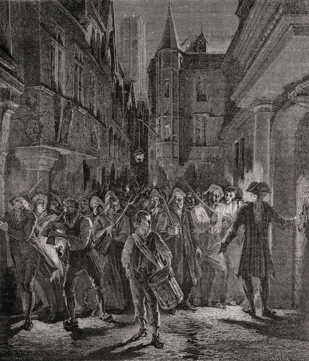 Ihmiset menevät Pariisin kaduille, 1789 tekijältä French School
