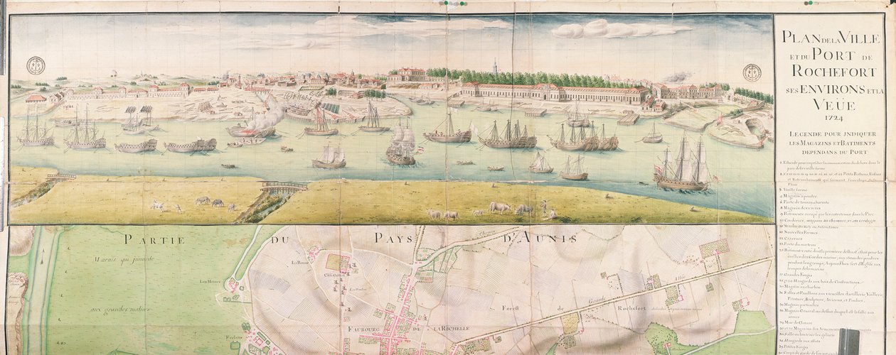 Rochefortin kaupungin ja sataman suunnitelma, 1724 tekijältä French School