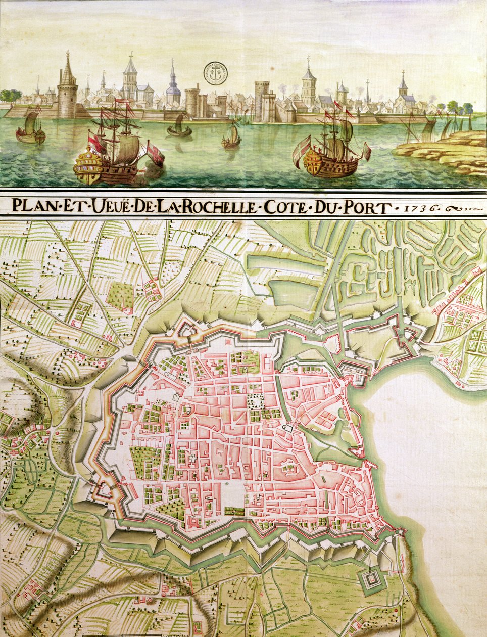 La Rochellen kaupungin suunnitelma, 1736 tekijältä French School