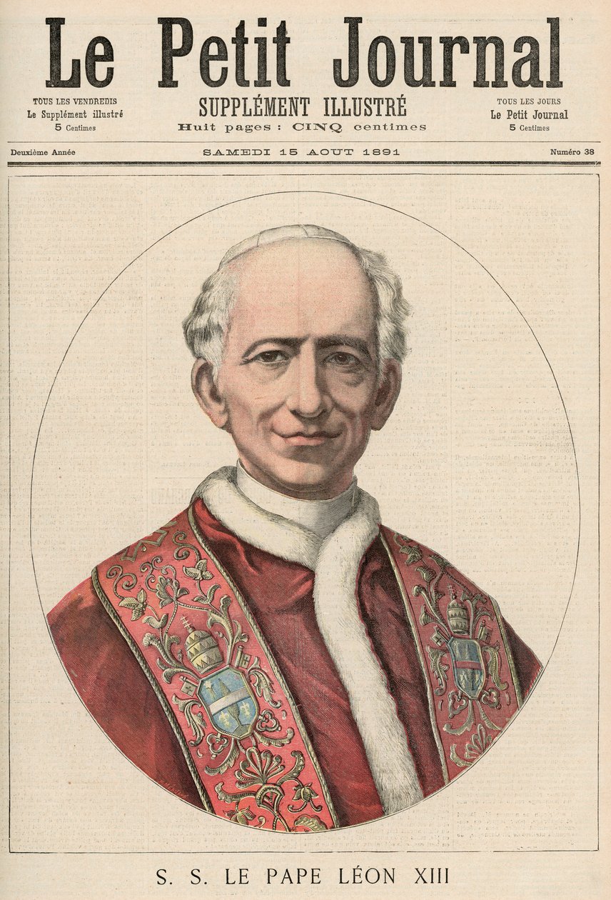 Paavi Leo XIII (1810-1903) Le Petit Journalista, 15. elokuuta 1891 tekijältä French School