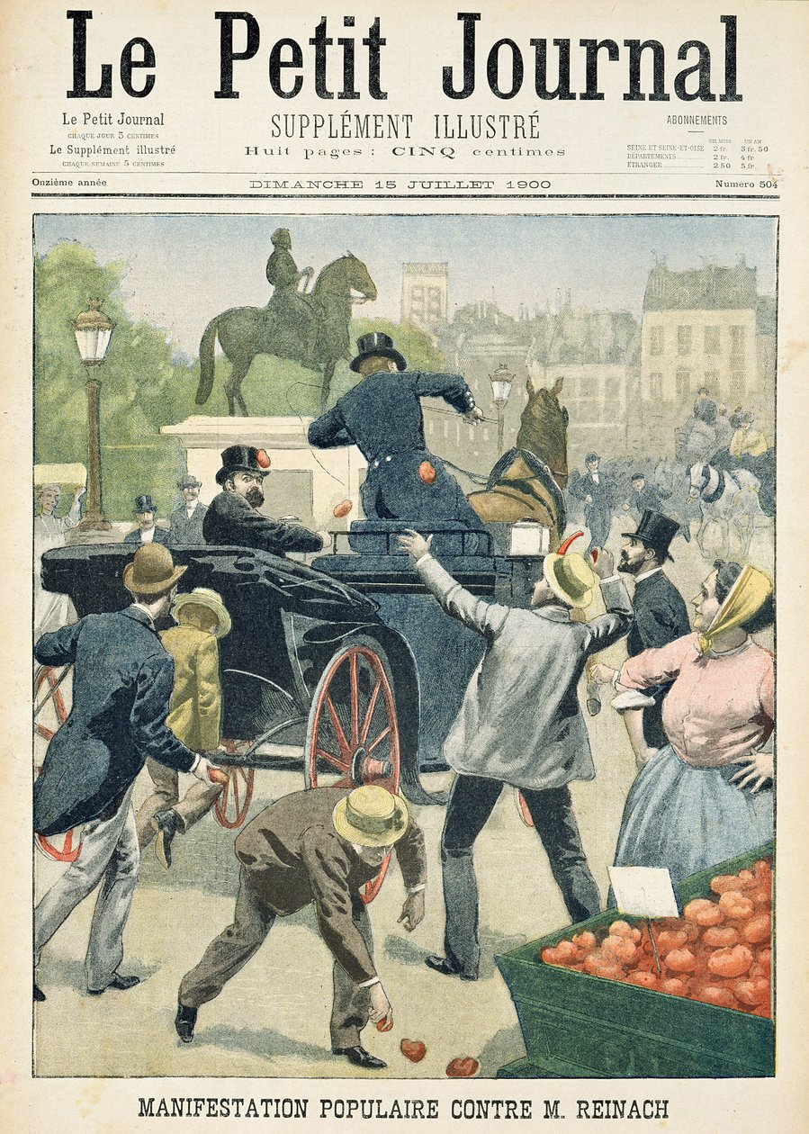 Suosittu protesti Joseph Reinachia (1856-1921) vastaan Le Petit Journalista, 15. heinäkuuta 1900 tekijältä French School