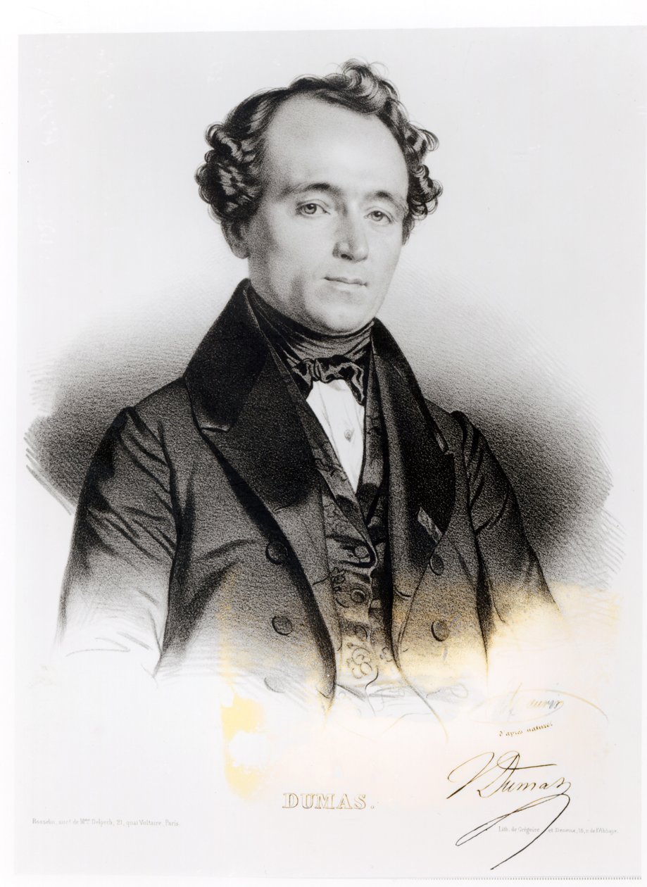 Larawan ni Alexandre Dumas Fils (1824-95) na inukit nina Gregoire at Deneux finn tekijältä French School