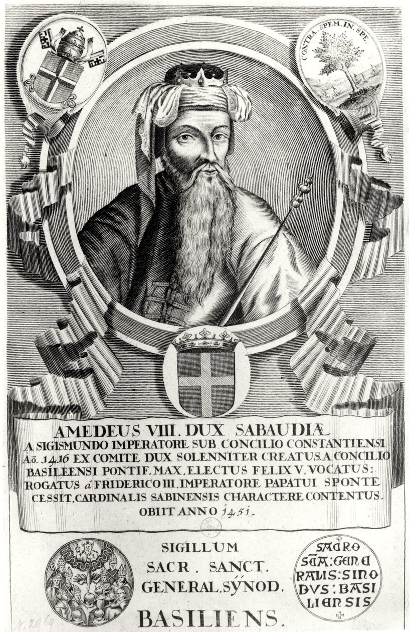 Amedee VIII Le Pacifiquen (1383-1451) muotokuva tekijältä French School
