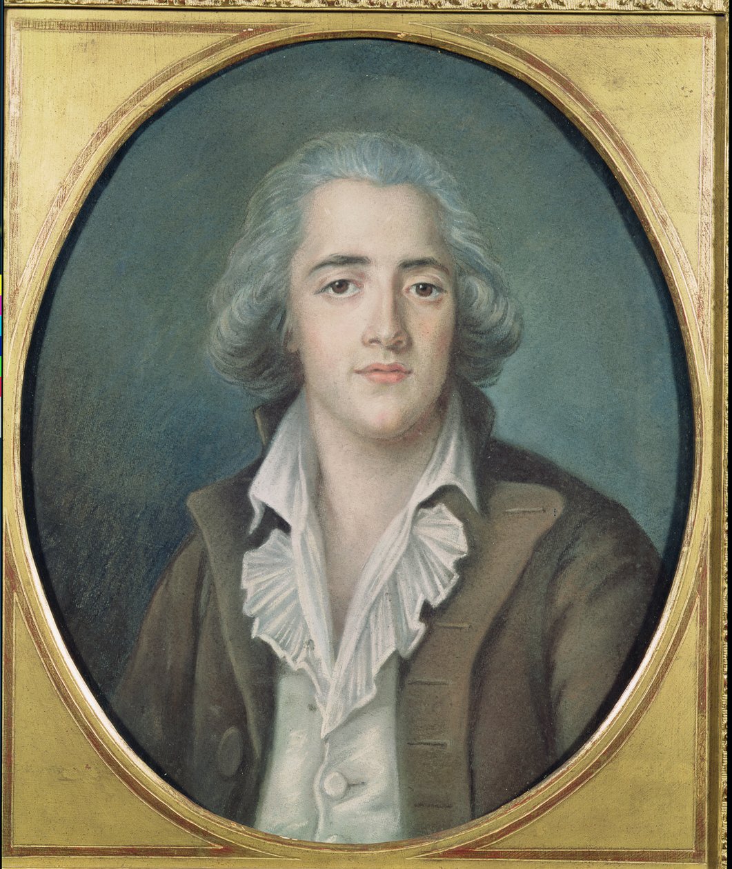 Francois Renen (1768-1848) muotokuva vicomte de Chateaubriand, n. 1786 (pastelli paperille) tekijältä French School