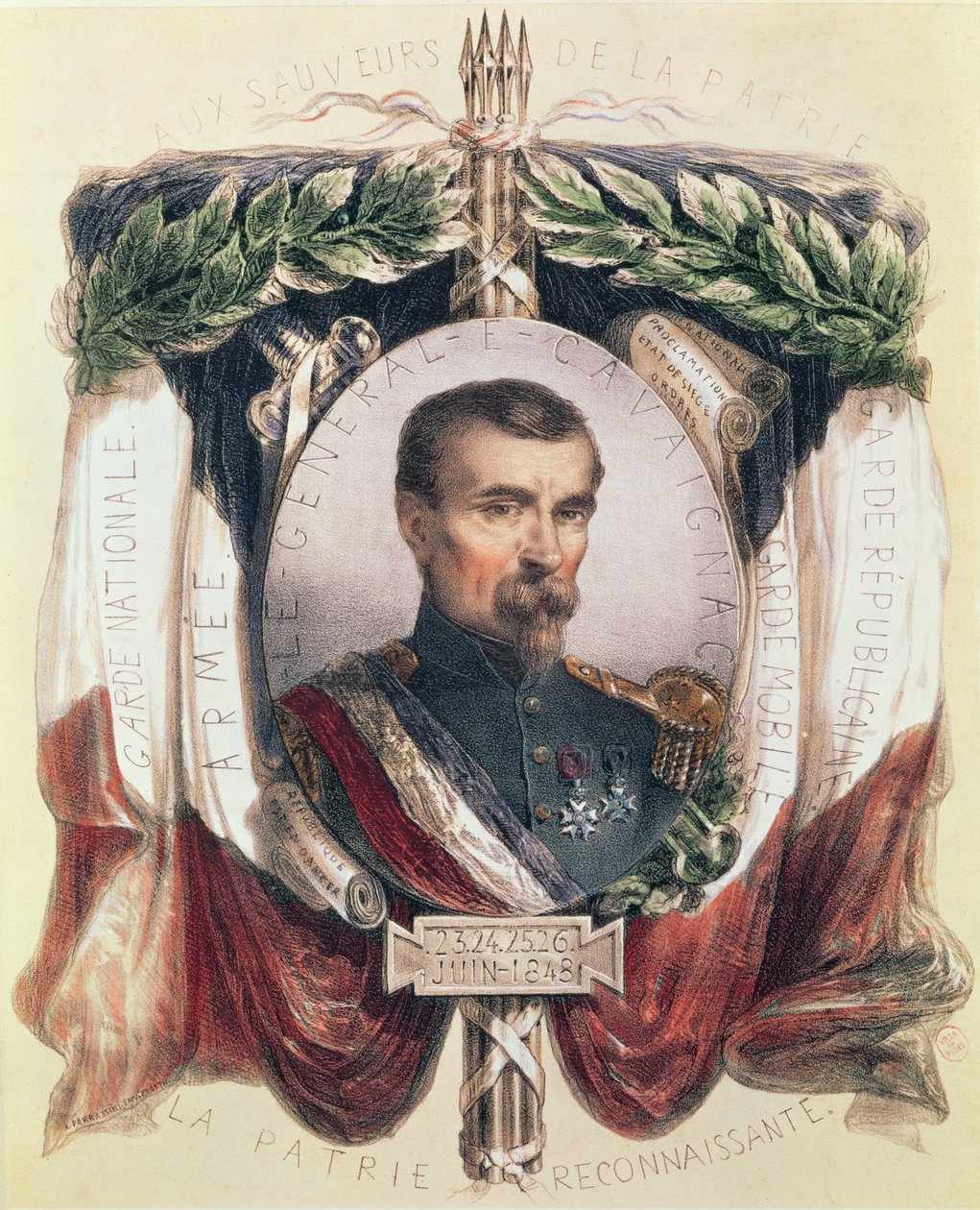 Kenraali Louis Eugene Cavaignacin (1802-57) muotokuva tekijältä French School
