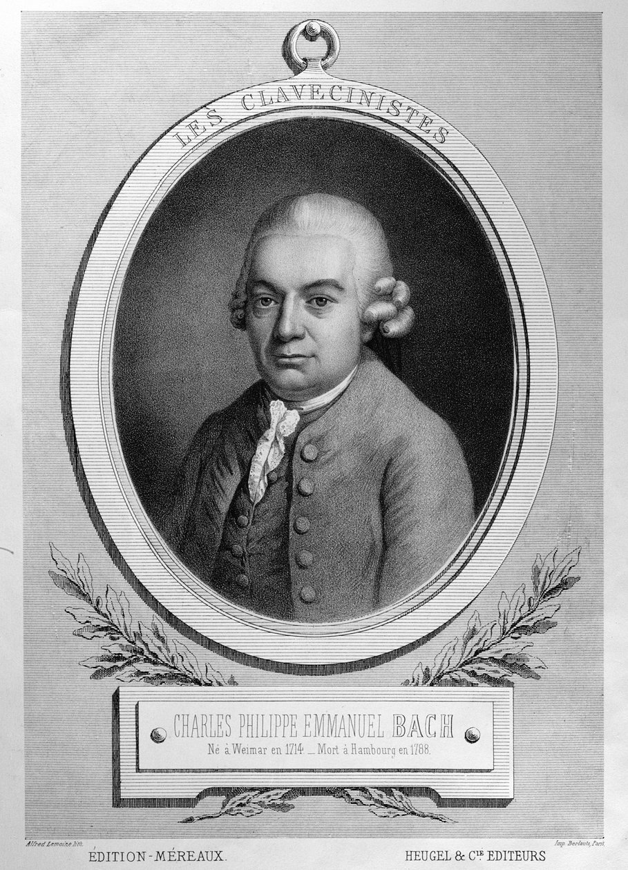 Karl Philipp Emmanuel Bachin (1714-88) muotokuva tekijältä French School