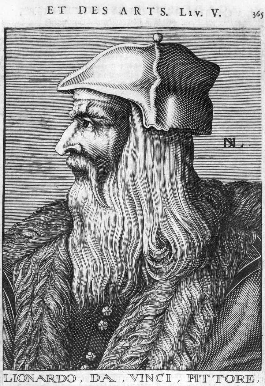 Leonardo da Vincin (1452-1519) muotokuva tekijältä French School