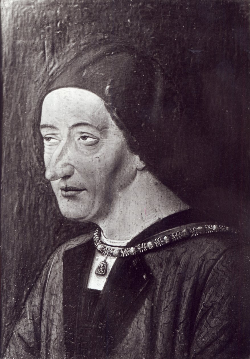 Ludvig XI:n (1423-83) muotokuva 1482 tekijältä French School
