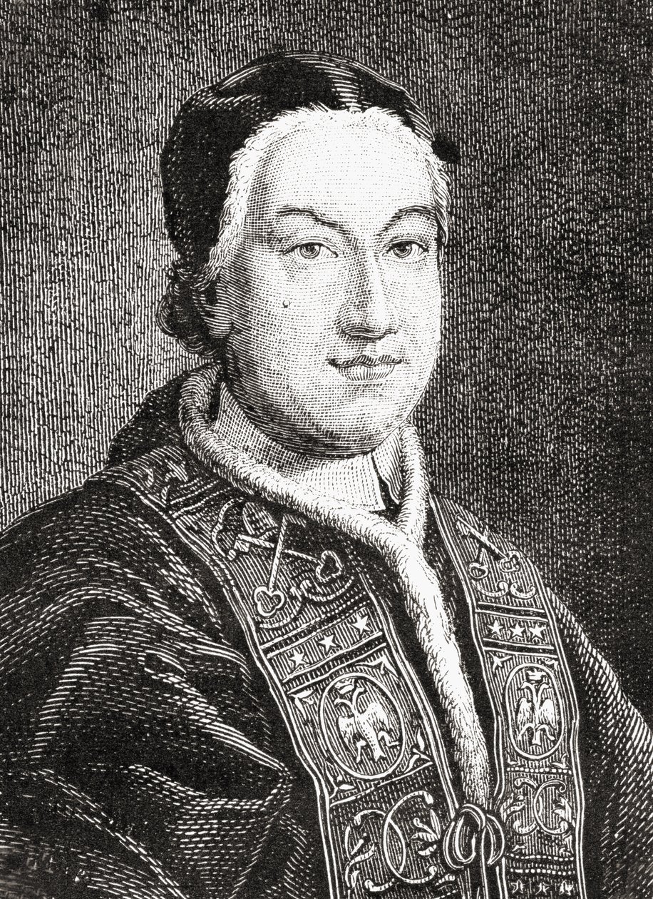 Pius VI:n muotokuva (Giovanni Angelo Braschi) (1717-99) Paavi vuodelta 1775 tekijältä French School