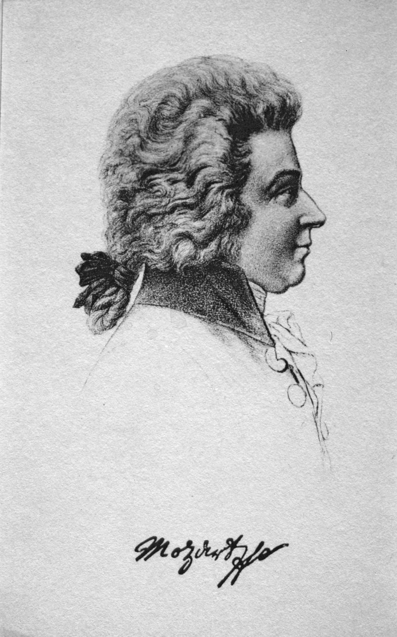 Wolfgang Amadeus Mozartin (1756-91) muotokuva tekijältä French School