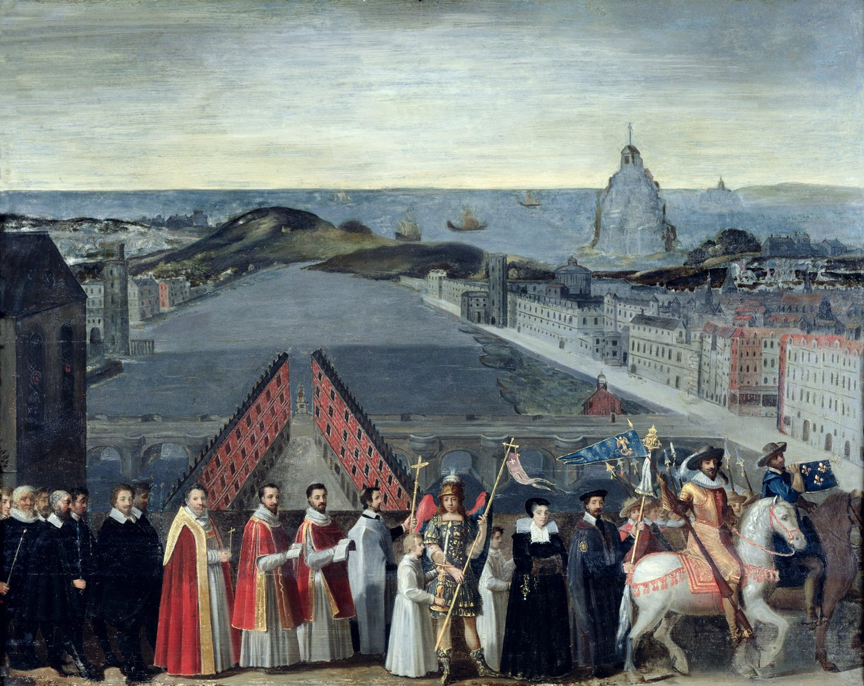 Saint-Michelin veljeskunnan kulkue vuonna 1615 tekijältä French School