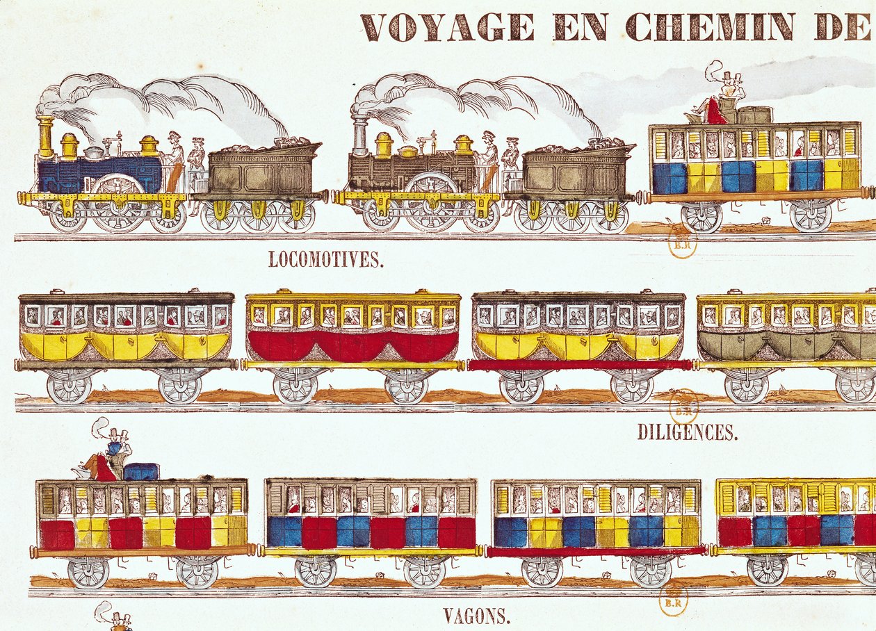 Rautatieliikenne vuonna 1845 (yksityiskohta) (katso myös 192826) tekijältä French School