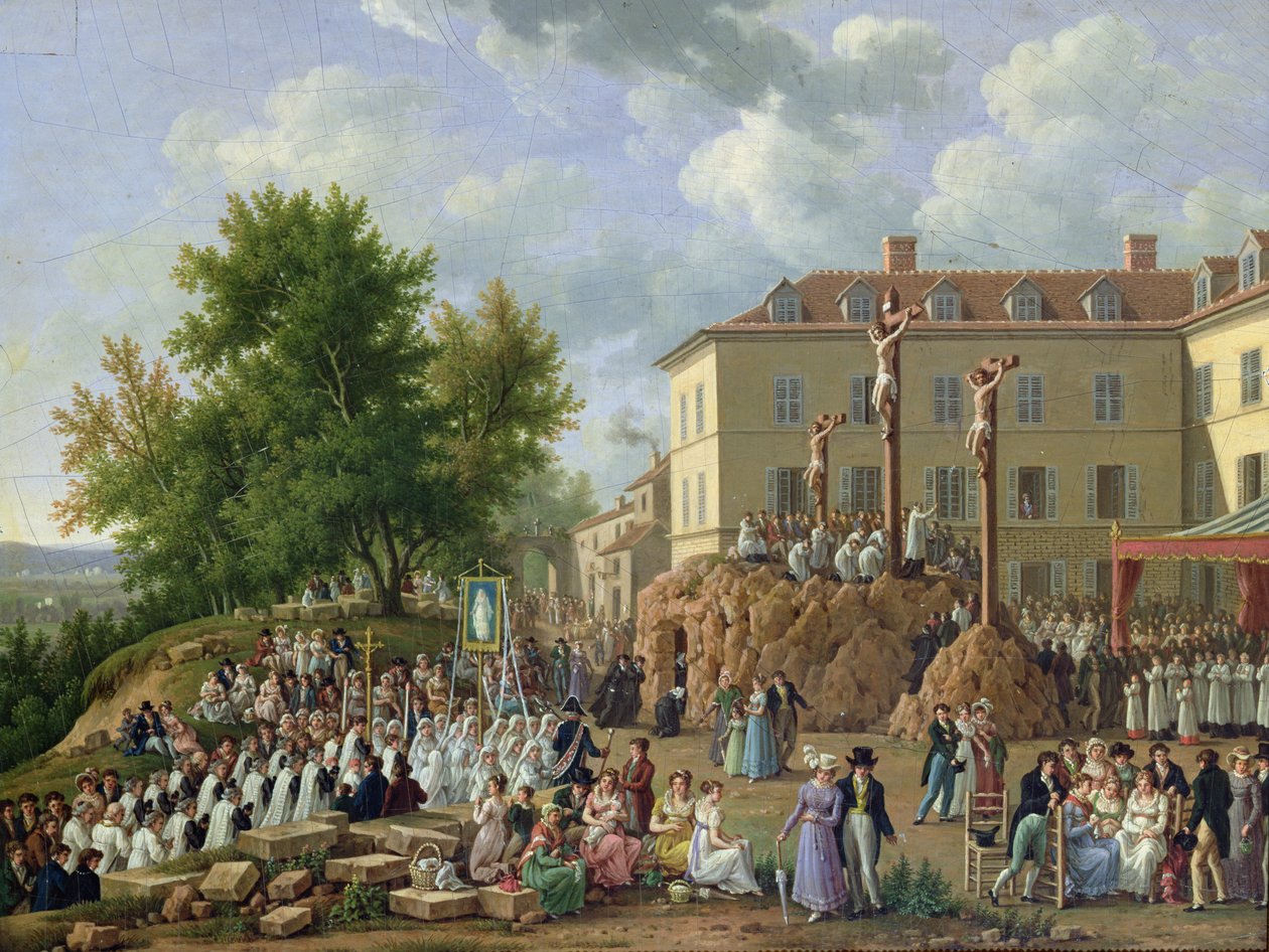 Uskonnollinen kulkue Mont Valerienille, 1819 tekijältä French School