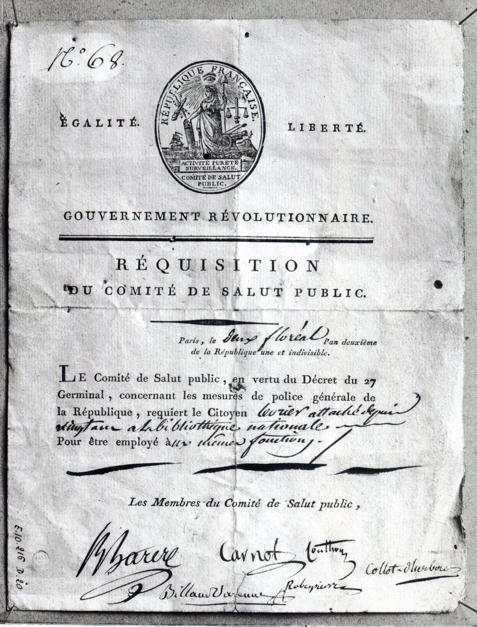 Yleisen turvallisuuden komitean vaatimus, 1789-1799 tekijältä French School