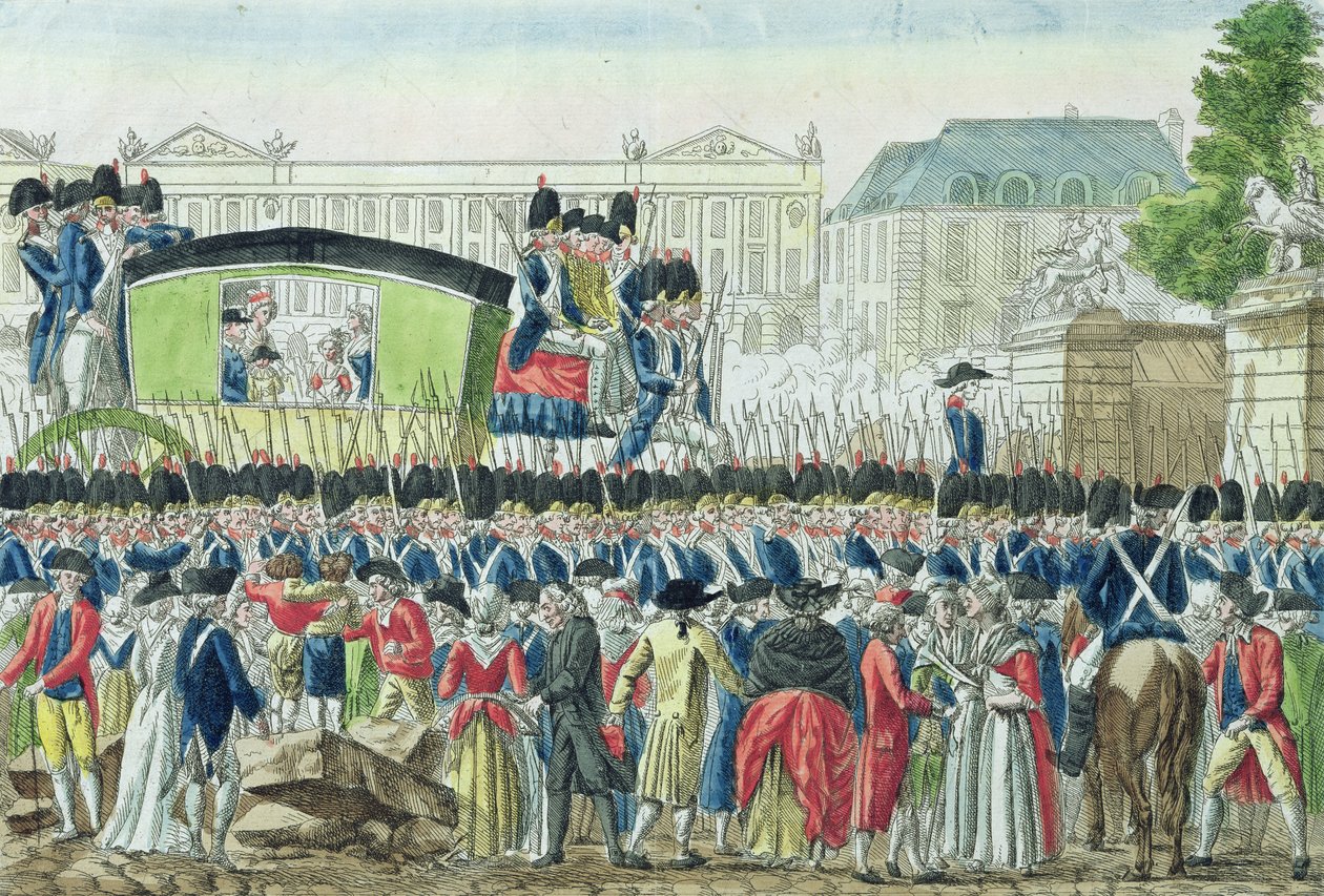 Ranskan kuninkaallisen perheen paluu Pariisiin 25. kesäkuuta 1791 tekijältä French School