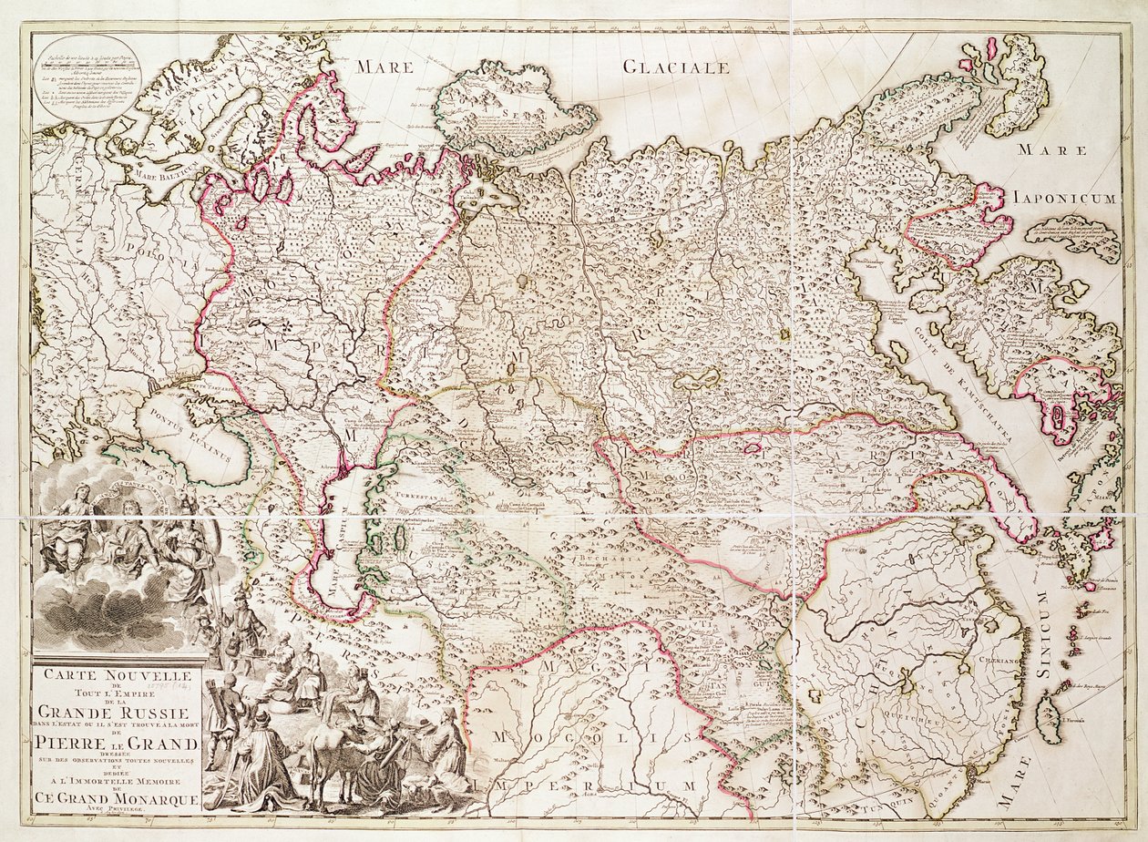 Venäjä, n. 1725 (käsinvärinen kaiverrus) tekijältä French School