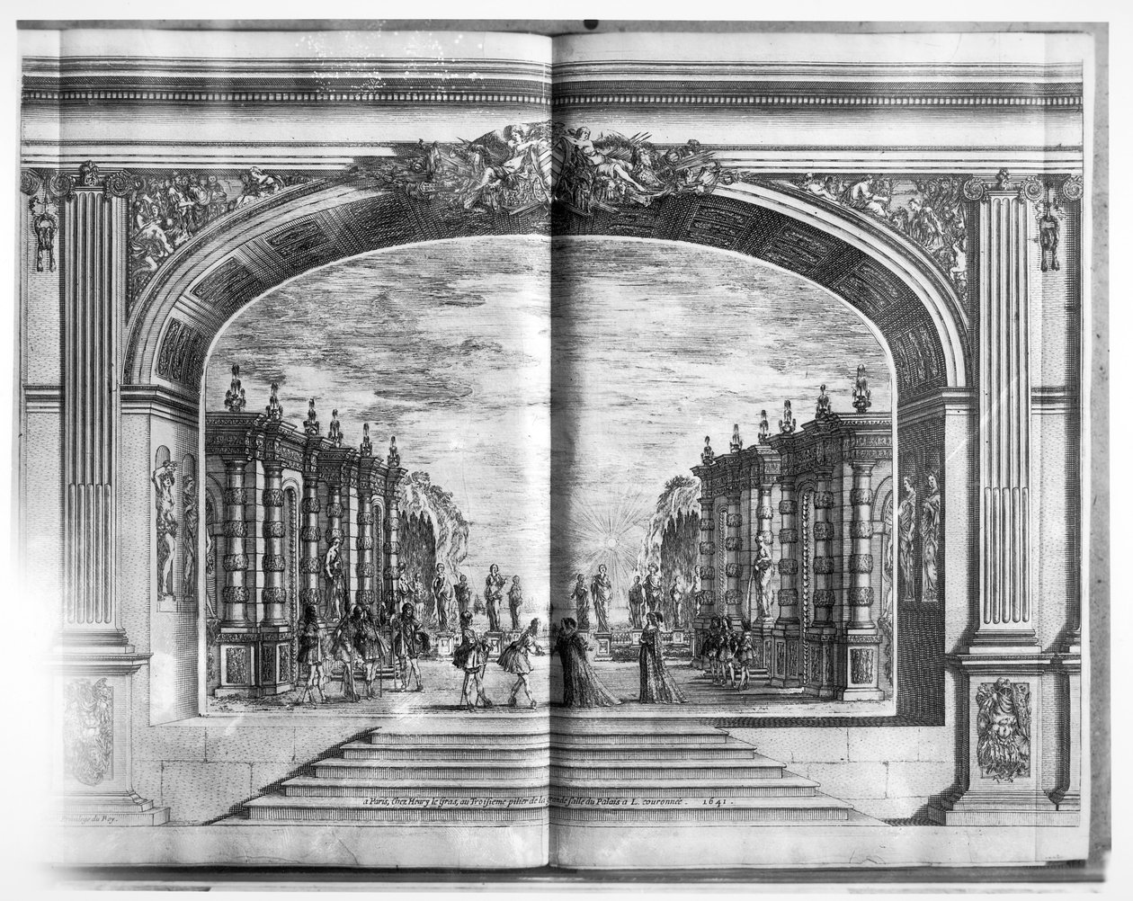 Kohtaus elokuvasta "Mirame", mahdollisesti kardinaali Richelieu (1585-1642) 1641 tekijältä French School