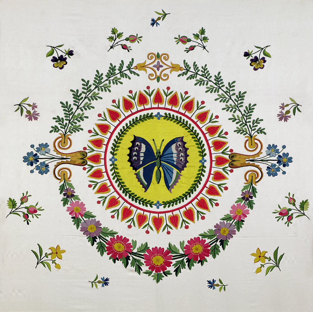 Istuinpäällinen Bissardon, Cousin and Bony, 1811 (kirjailtu satiini) tekijältä French School