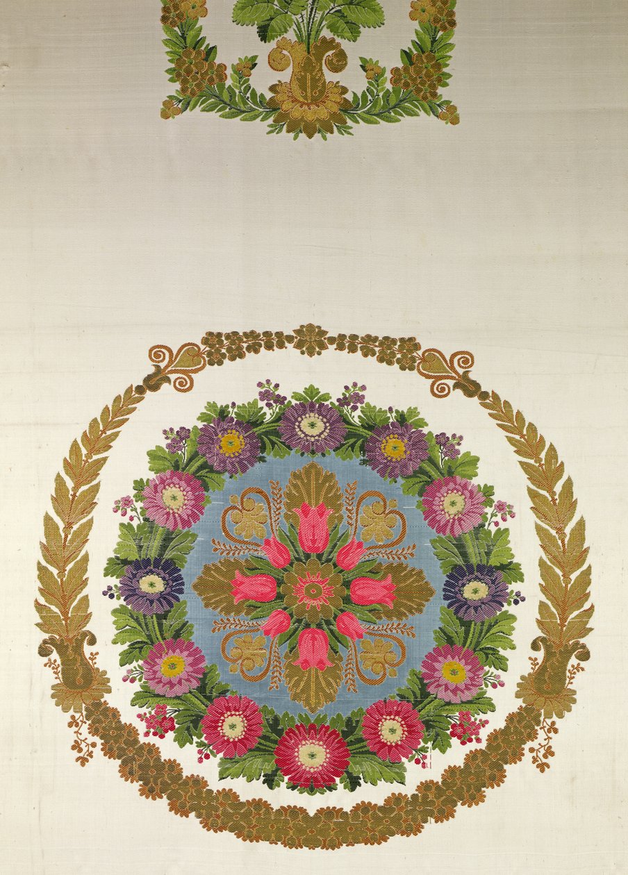 Istuinpäällinen Bissardon, Cousin and Bony, Lyon, 1811 (kirjailtu satiini) tekijältä French School