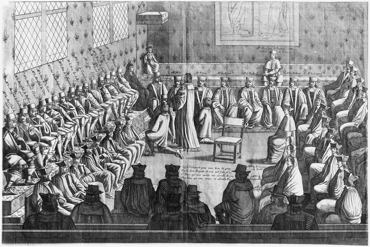 Itävallan valtionhoitaja Anne (1601-66) ja Ludvig XIV (1638-1715) johti parlamentin istunto tekijältä French School