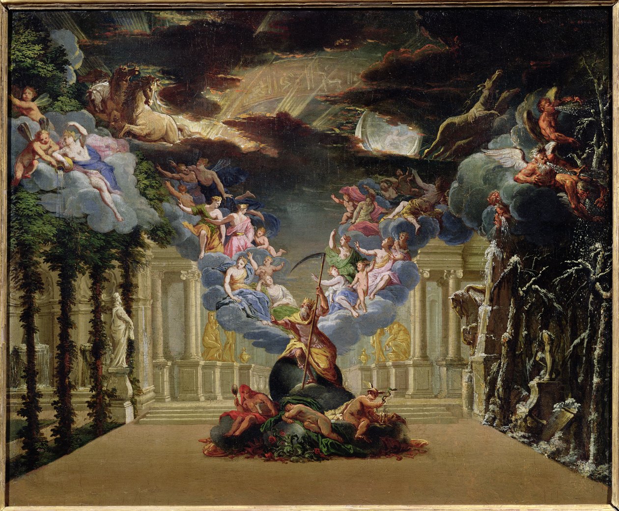 Jean-Baptiste Lullyn (1632-87) lavastus "Atys" tekijältä French School