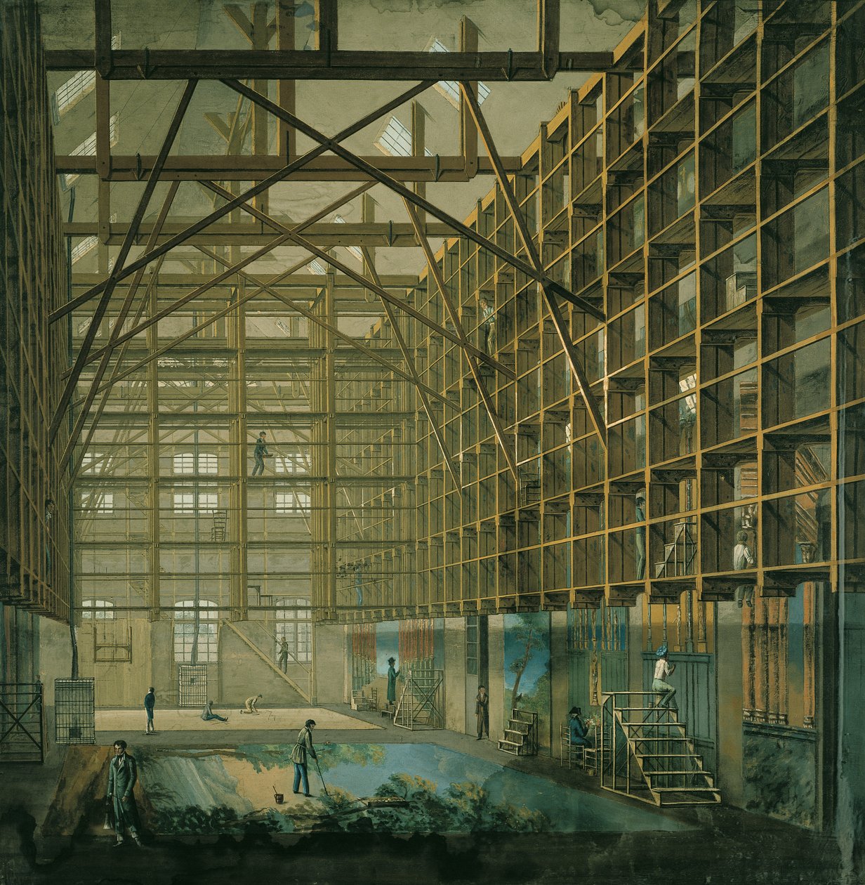 Pariisin oopperan näyttämötyöpaja, n. 1800-20 tekijältä French School