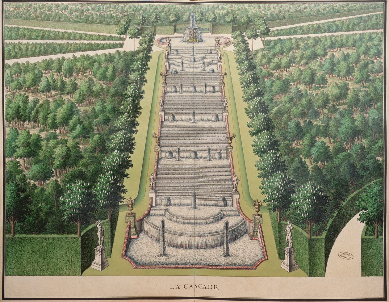 T.1 n.27 Marlyn suihkulähteen suunnitelma, 1714 tekijältä French School