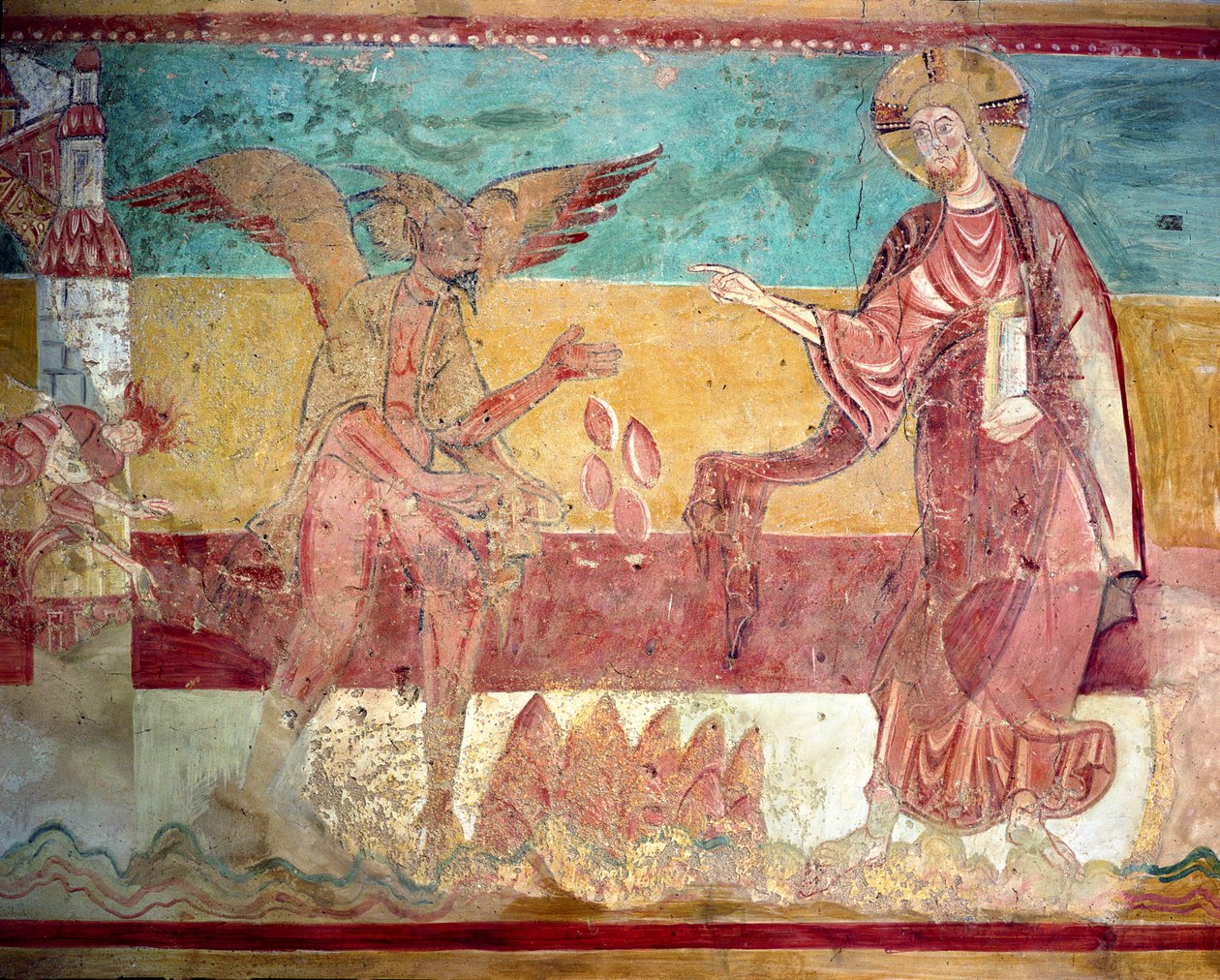 Kristuksen kiusaaminen erämaassa paholaisen toimesta, 1200-luku. tekijältä French School