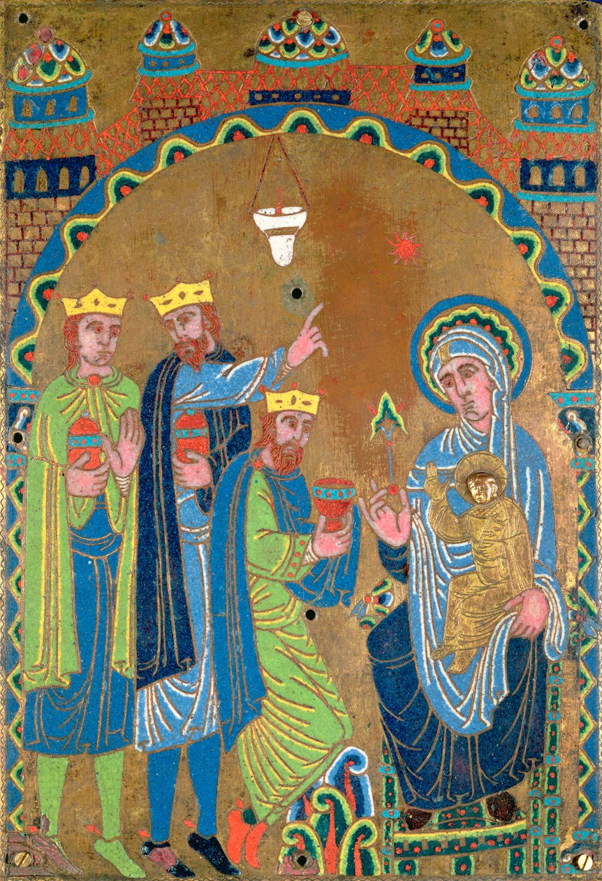 The Adoration of the Magi, n. 1189 (sampleve-emali kuparilla) tekijältä French School