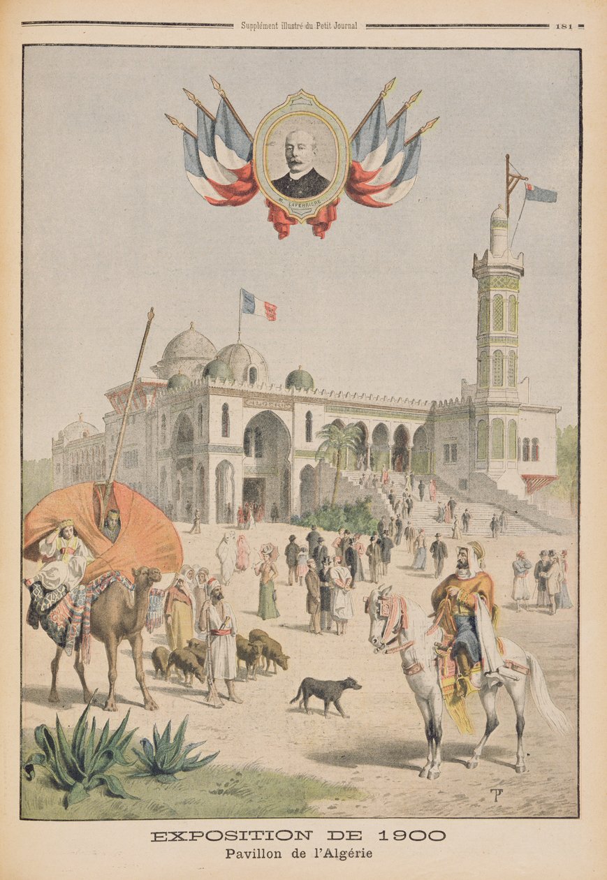 Algerian paviljonki vuoden 1900 yleisnäyttelyssä Pariisissa, kuvitus "Le Petit Journalista", liitekuva, 10. kesäkuuta 1900 tekijältä French School