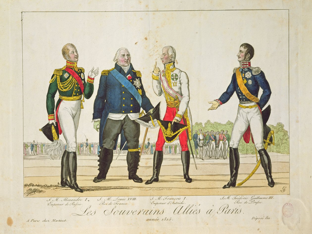 Liittoutuneiden hallitsijat Pariisissa vuonna 1815 tekijältä French School