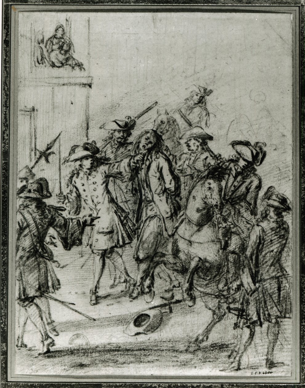 Louis Dominique Cartouchen (1693-1721) pidätys (kynä paperilla) tekijältä French School