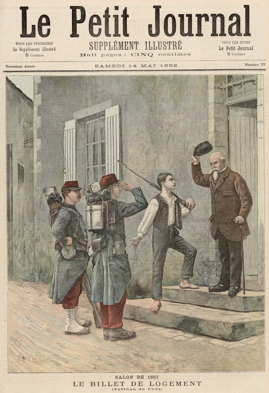 The Billet, Cresin maalauksen jälkeen, Le Petit Journalista, 14. toukokuuta 1892 tekijältä French School