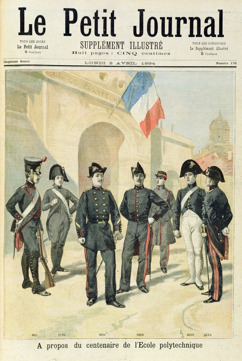 Ecole Polytechniquen satavuotisjuhla, Le Petit Journalin kuvitetun liitteen etusivulta, 2. huhtikuuta 1894 tekijältä French School