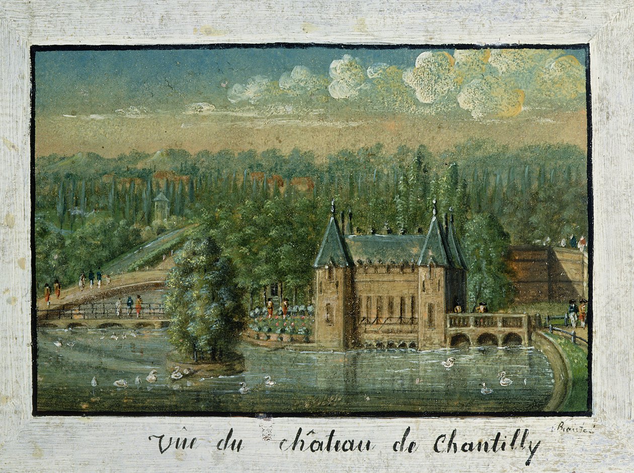 Chateau de Chantilly (öljy paperille) tekijältä French School