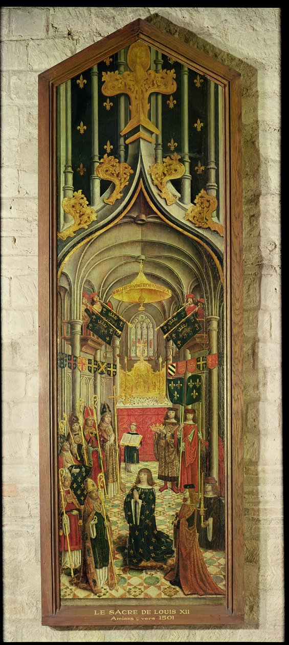 Ludvig XII:n kruunaus vuonna 1498, School of Amiens, n. 1501 (tempera paneelissa) tekijältä French School